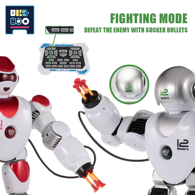 UKBOO Fighting RC Robot Remote Contro Intelligent Police Strike Force Policewoman Program Educational Toys for Children Kid Gift 3