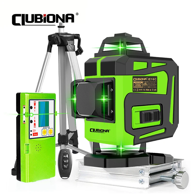 Clubiona 16/12 Lines Laser Level green line Selfleveling 360