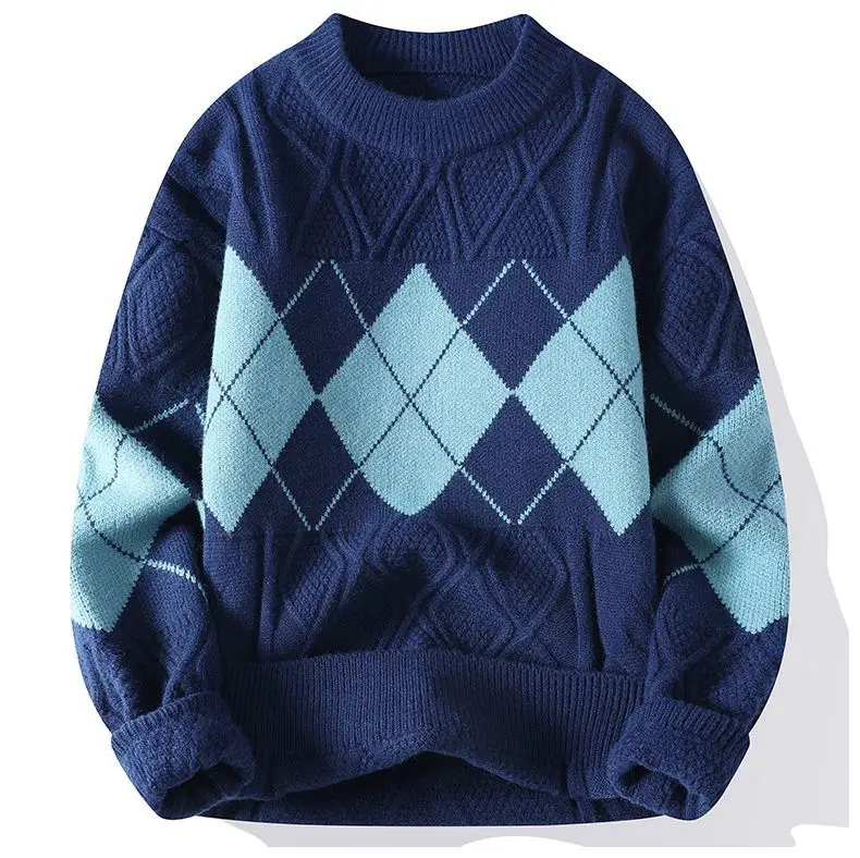 Description Picture 5 of itemSweater for Men and Women Couple Outfit Warm Knit Sweater Simple and Versatile Pullover Patchwork Inner Layer Bottom Layer Tops