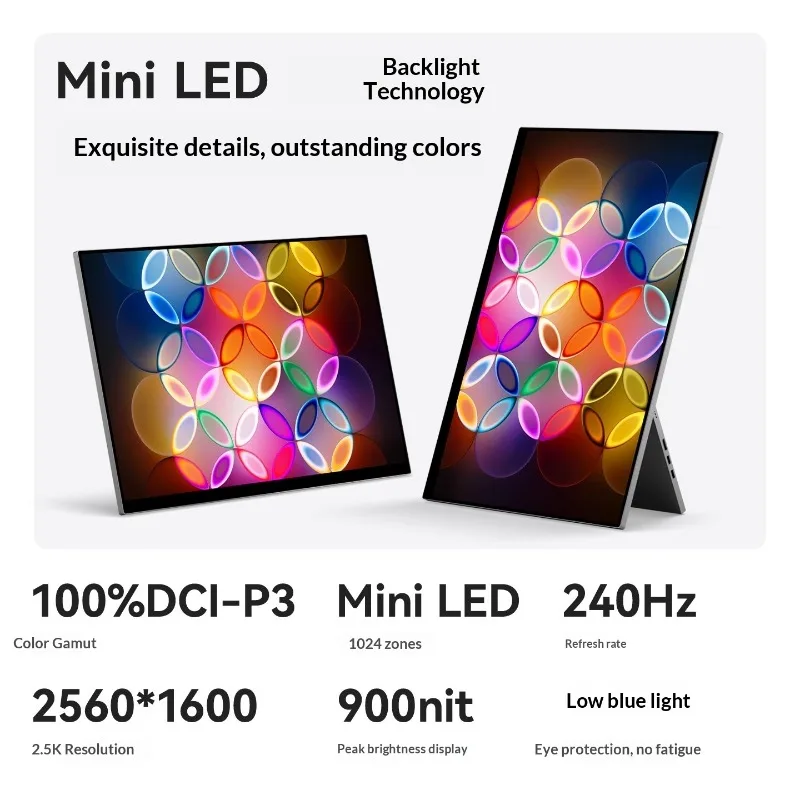 이홈웨이 휴대용 모니터 2.5K240Hz 미니LED 브러시 스위치2 컴퓨터 사무실 화면에 직접 연결
