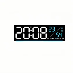 Enhanced LED Wall Clock with Mood Lighting and Auto - Dimming Features - 11 inch 28x9x3cm (BWBL)