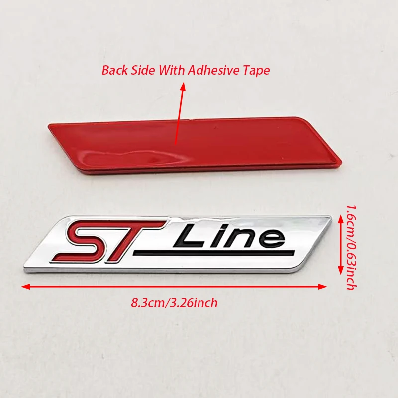 3D ABS 자동차 스타일링 로고 ST 라인 배지 리어 트렁크 펜더 사이드 엠블럼 스티커 (포드 STLINE 포커스 몬데오 피에스타 쿠가 액세서리용)