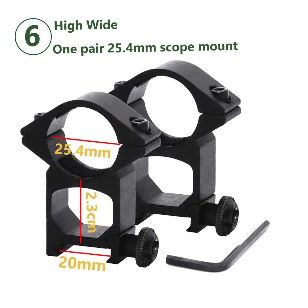 25.4mm/30mm Riflescope Mount Ring 11mm / 20mm Picatinny Rail High Profile for Rifle Scope Hunting Mount
