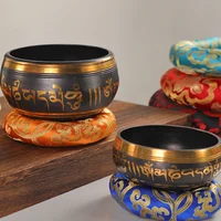 Tibetan Singing Bowl Mat, Himalayan Hammered Chakra Meditation, Religion Belief