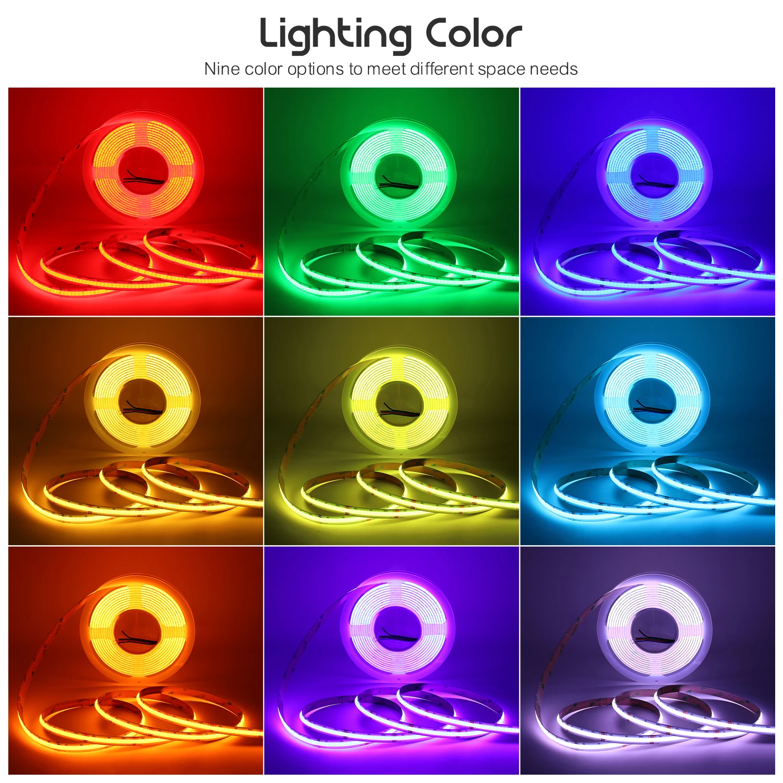투야 RGB COB LED 스트립 조명, RGBW LED 리본 램프 LED 테이프 키트, 홈 룸 장식, RA90 + 앱 리모컨, 와이파이, 지그비