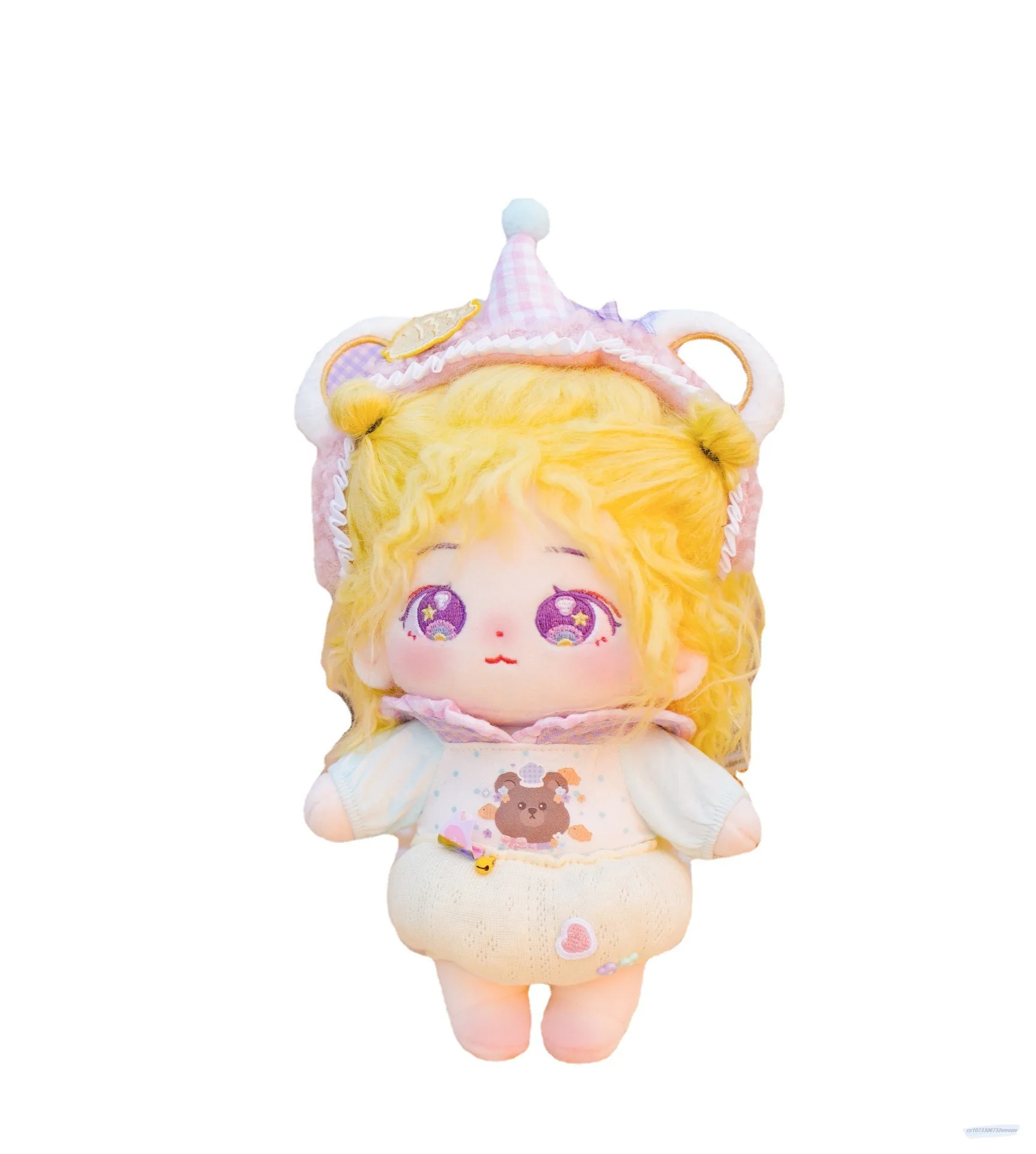 

Yellow hair 20cm Plush Human Doll Figure Baby Doll Cute Face Kawaii Cotton Body Dolls Stuffed Plushies Toys Gift No Attribute