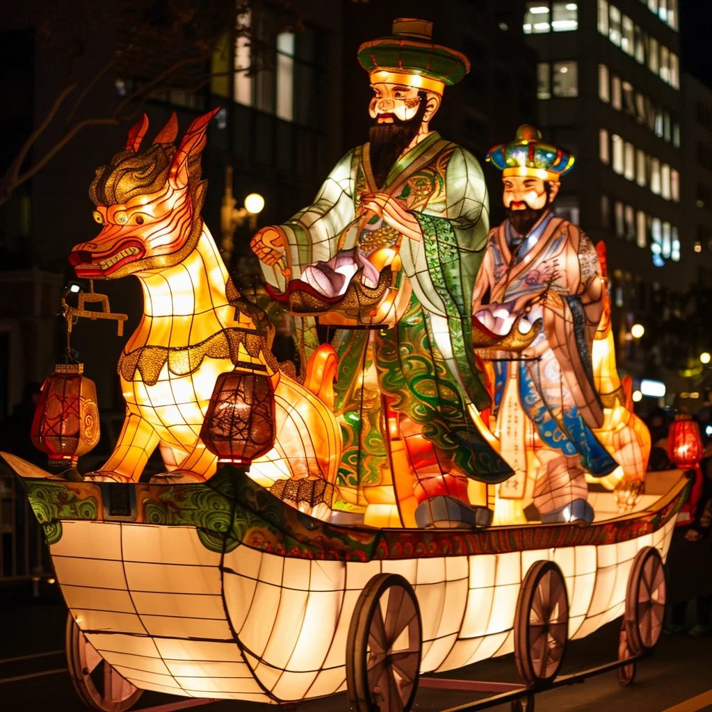 National tide lantern channel set layout lighting festival night scene modeling lighting scene construction