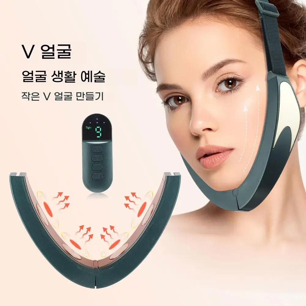 

Microcurrent V-face Face Lift Device 6Mode Heated Skin Rejuvenation Double Chin V Face Vibration Massager Wireless Remote Contro