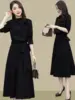 Spring 2026 Loose Fit Thin High Ne Dr Casual A-Line Midi Skirt Polyester Fiber Long Sve High Waist Dr for Women