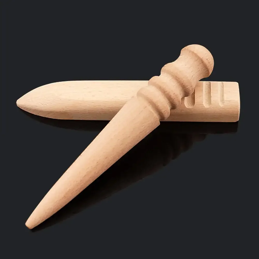 Wooden Round Burnishing Edge Leather Edge Slicking Round Grinding Rod for Polished Leather Craft Working Tool Leathercraft