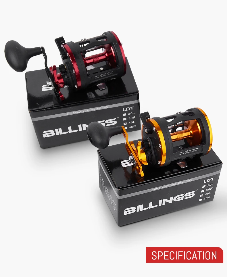 BILLINGS Trolling Drum Angelrolle 3+1bb Meer Salzwasser Angelrollen Links/Rechts Hand Inshore Surf Runde Baitcastingrolle – Detail 2