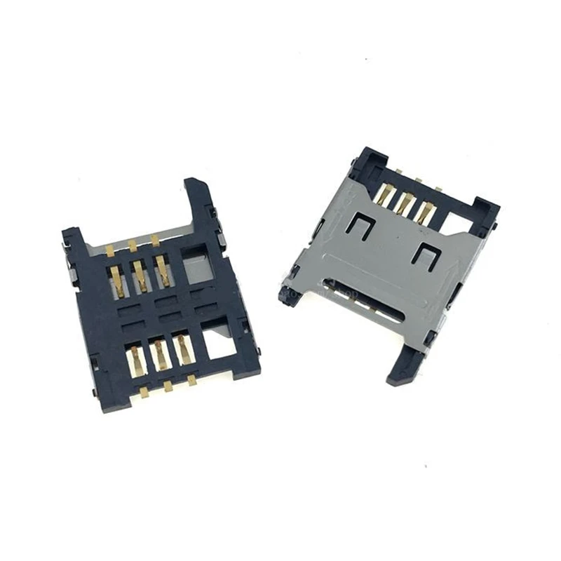 

100PCS Flap Large Iron Lid SIM Card Connector Cato 6Pin Holder Flip Cover