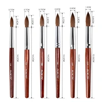 KADS 1Pc Kolinsky Sable Acrylic Nail Art Brush Red Wood Round Shaped Handle Nail Gel Carving Pen Brush DIY Acrylic Powder Design 2