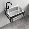 Simple Wall-mounted Kitchen Sinks Stainless Steel Kitchen Washbasin Single-slot Small Apartment Wall-mounted Sinks with Bracket 4