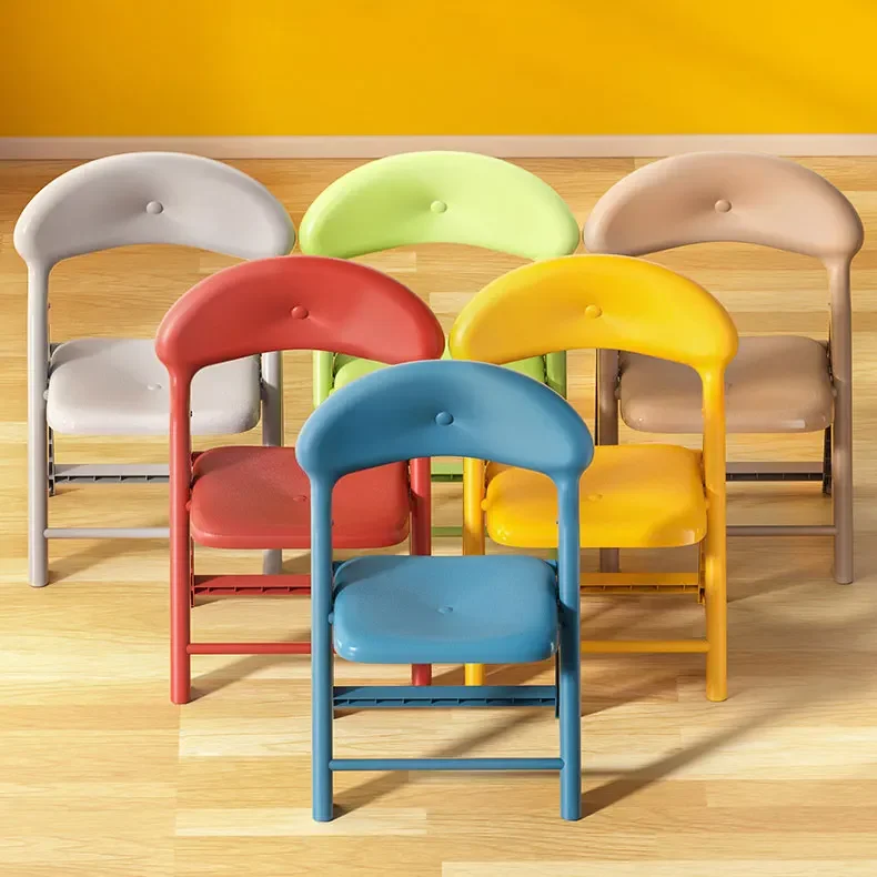 Backrest Chair Kindergarten Children's Entertainment Health and Safety Small Stool Non-slip Foot Pads Thickened Folding