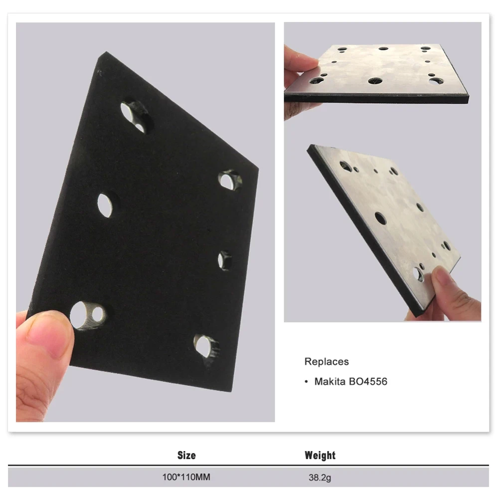 Grinder Accessories 1pcs Square 6 Hole100mm Sheet Sander Pad Backing Plate 158324-9 BO4556 14000OPM Finishing Sander Air Tool Accessories
