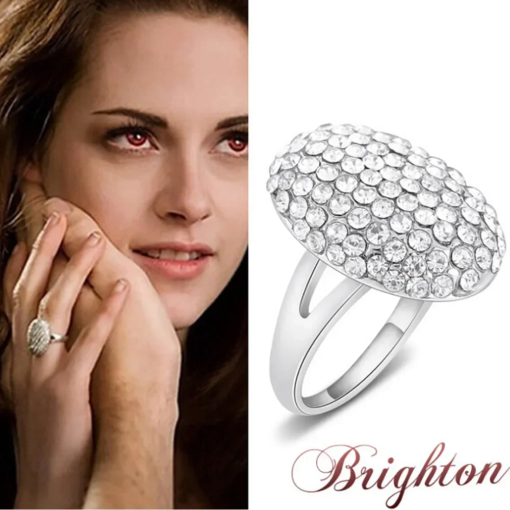 Genuine 925 Sterling Silver Twilight Breaking Dawn Bella Engagement Wedding Ring With Heart Shape Metal Box silver heart ring silver rings silver ring wedding rings