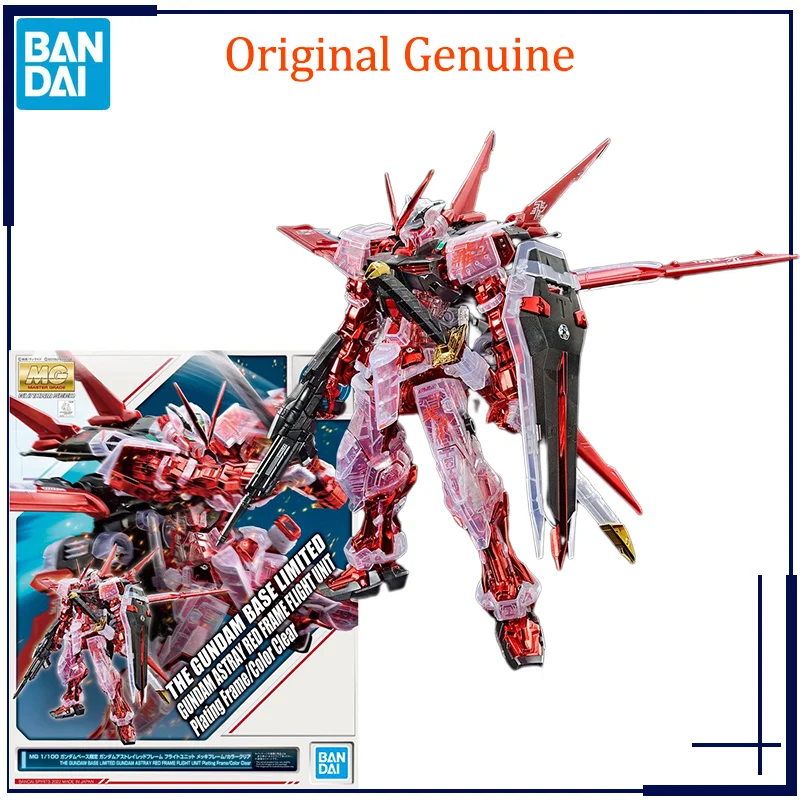 Originale Originale Mg 1/100 The Gundam Base Limited Gundam Trunway Red Frame Flight Unit Placcatura Frame Color Clear Anime Model Toys