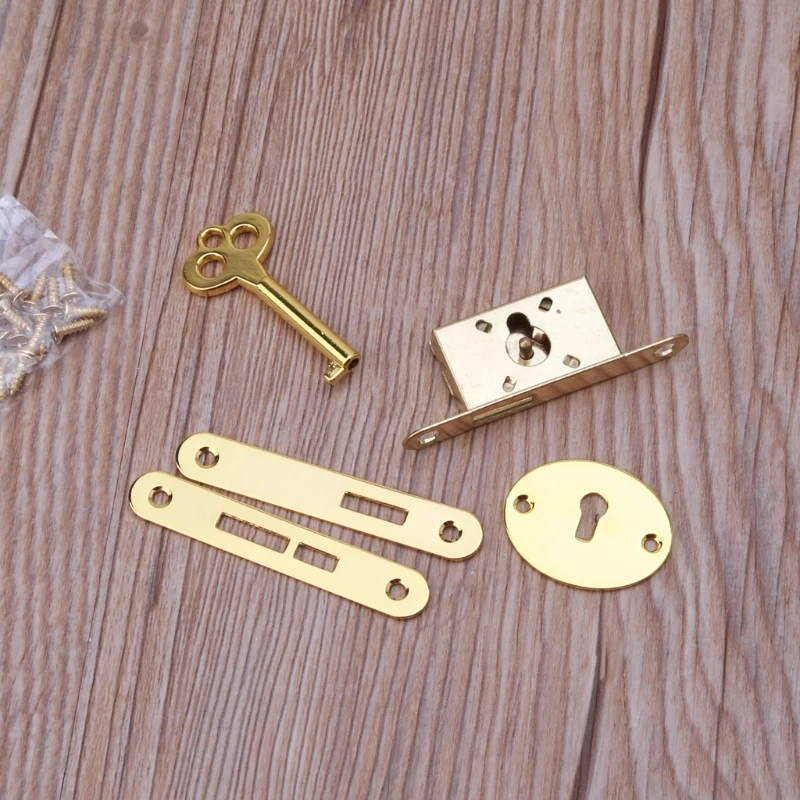 Decorative Furniture Locks Drawer lock antique locks Antique Metal Drawer Locks with Key for Jewelry Wooden Box Latch Vintage Furniture Hardware