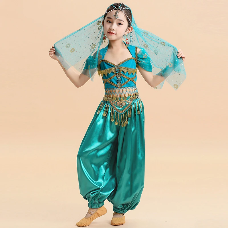 Costume da principessa dell'india di danza del ventre per bambini costume da  spettacolo per ragazza Sari di danza indiana - AliExpress