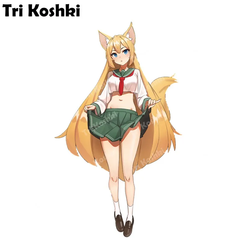 

Три кошки KCS403 Kitsune с животными и ушками аниме разноцветные наклейки аксессуары для мотоциклов наклейка на автомобильный бампер на стену ноутбука