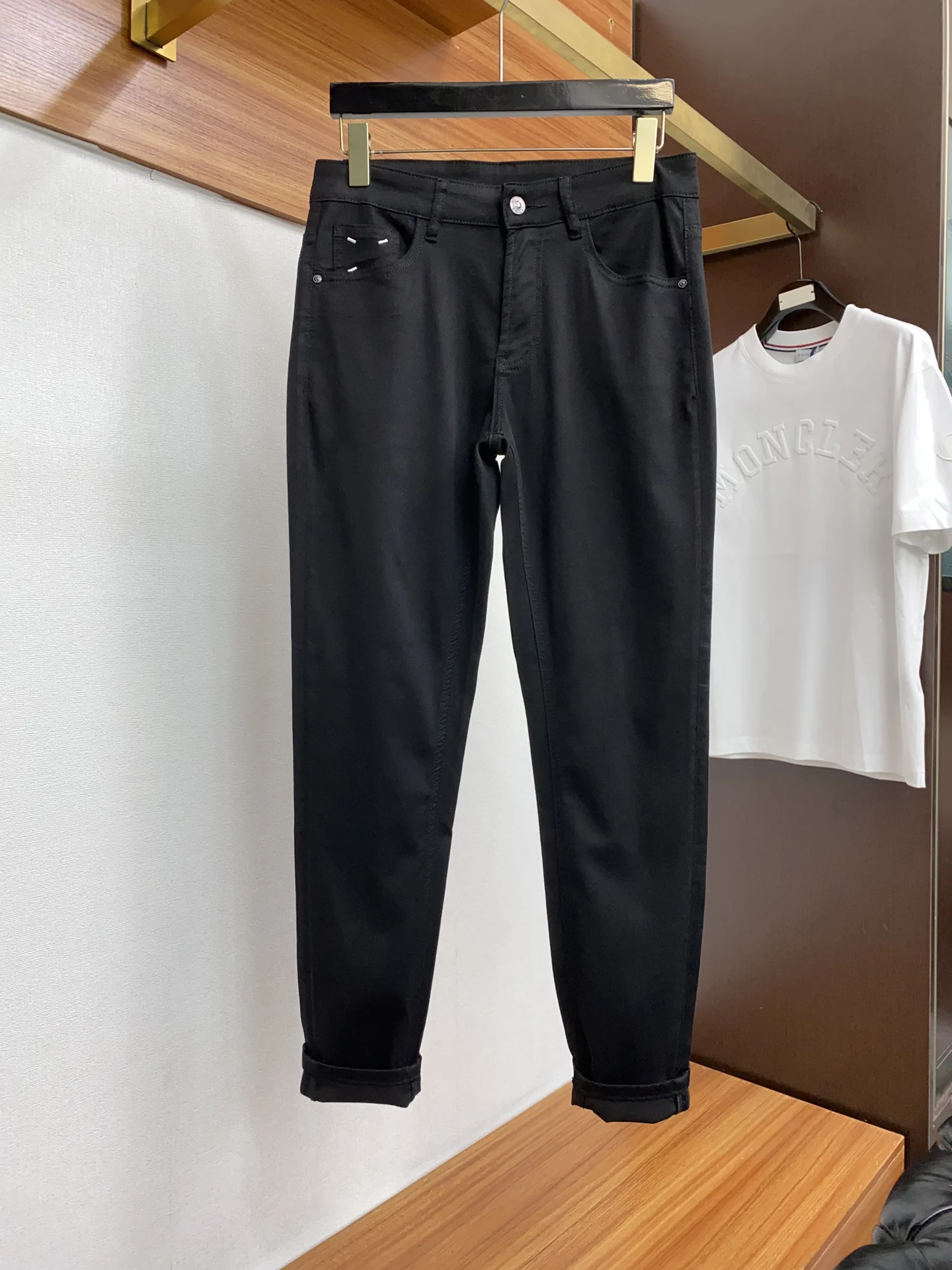 

2024SS Spring MMSIX Jeans New Arrival Casual Men's Washed Jeans Fashion Brand Solid Black Business Causal Men Pants