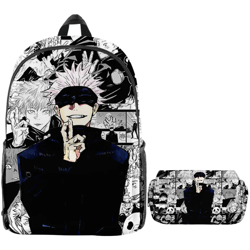 

2Pcs/set Anime Jujutsu Kaisen Backpack 3D Print School Bag Sets for Teenager Boys Girl Cartoon Kids Schoolbags Children Mochilas