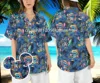 New Summer Boys&Girl Disney Stitch Tropical Fruit Cartoon 3D Pattern Shirt KID/Adult Casual Hawaiian Vacation Parent-child Shirt 3