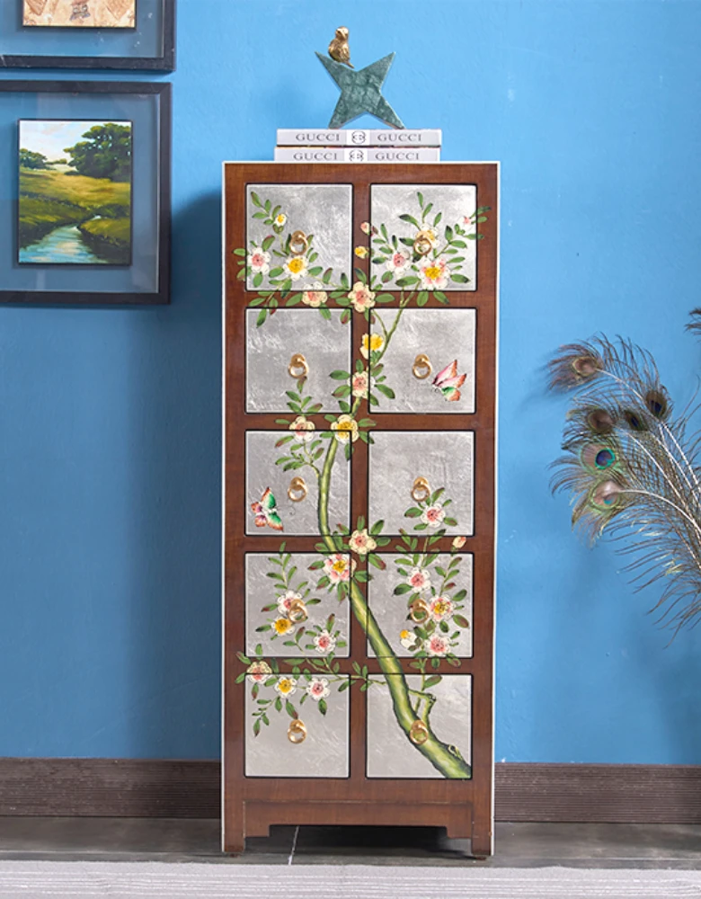 

Новый шкаф для фойе в китайском стиле с классической росписью из массива дерева