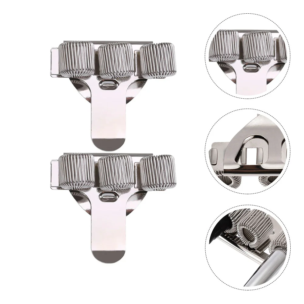 

2pcs Convenient Pen Holder with Adjustable Spring Triple Pen Storage Holder