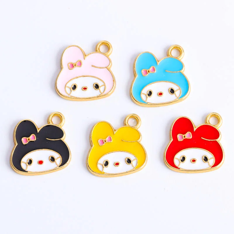 

10Pcs Mixed Colour Rabbit Enamel Pendants DIY Necklaces Bracelets Earrings Keychain Accessories Cute Charms For Jewellery Making