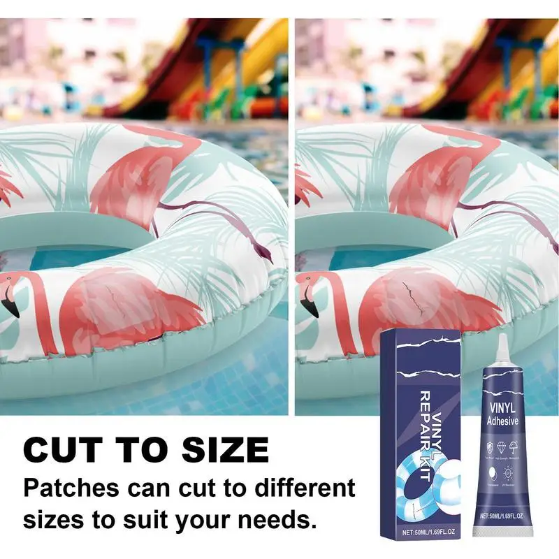 Inflatable Patch Repair Kit Raft Patch Kit With 50ml Glue For Repair Air Bed Repair Patches Pool Liner Patch Repair Inflatable 5