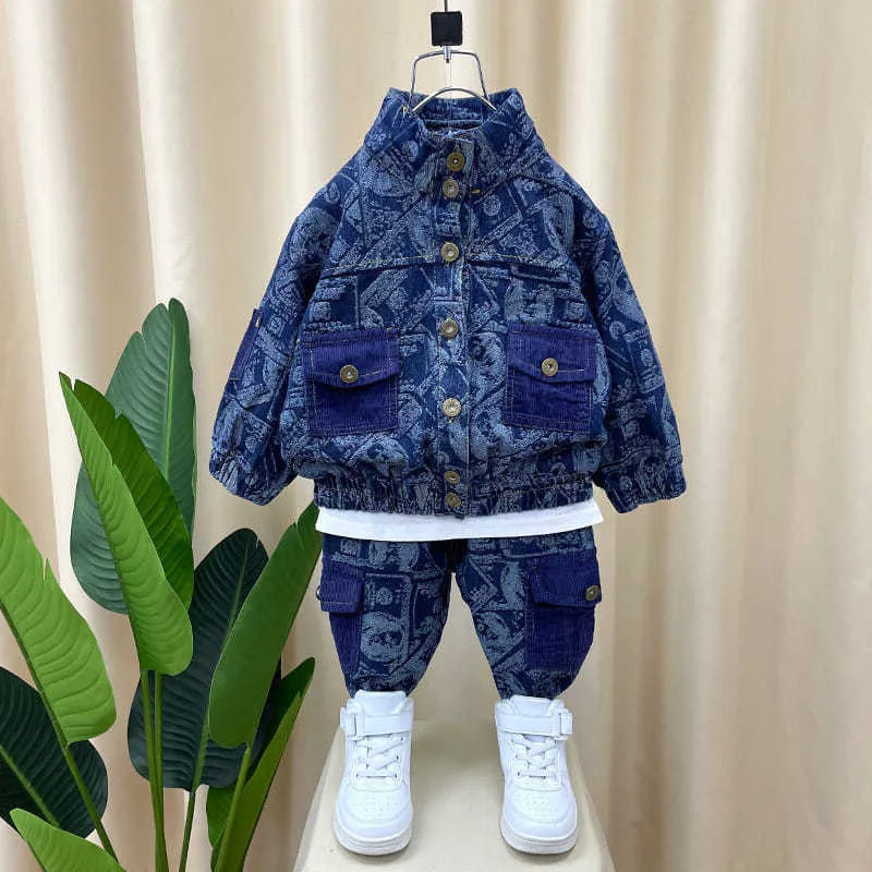 

2-11 years Spring teenage Boy Clothing set 2022 New Casual Fashion jacket + Pant Kid Children baby toddler boy clothes