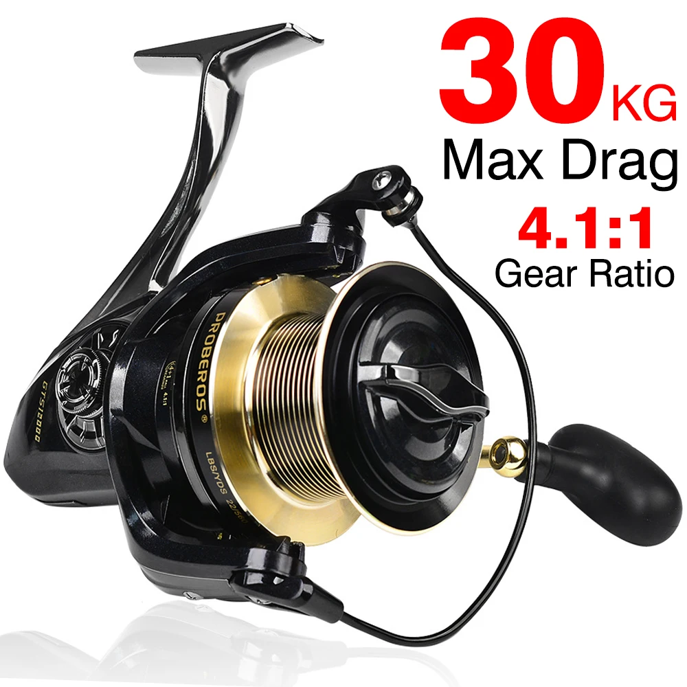 Spinning Fishing Reel Max Drag 30KG 4+1BB 4.1:1 Gear Ratio with