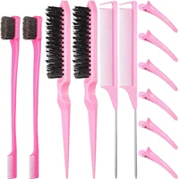 Hair Styling Comb Set Teasing Hair Brush Triple Teasing Comb Rat Tail Combs Edge Brush Hair Tail Tools Braid Tool Loop 1