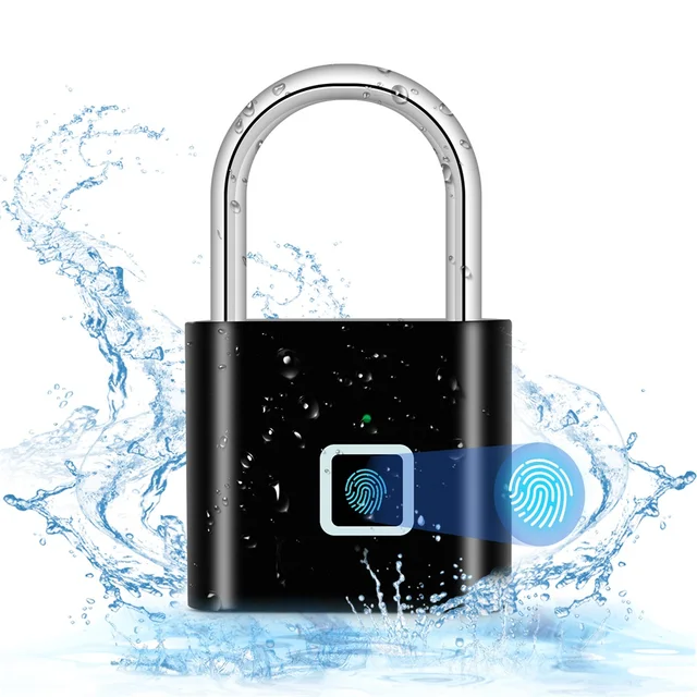 Tongwode Keyless USB Charging Fingerprint Lock Smart Padlock Waterproof 0.2s Unlock Portable Anti-theft Electronic Door Lock 5