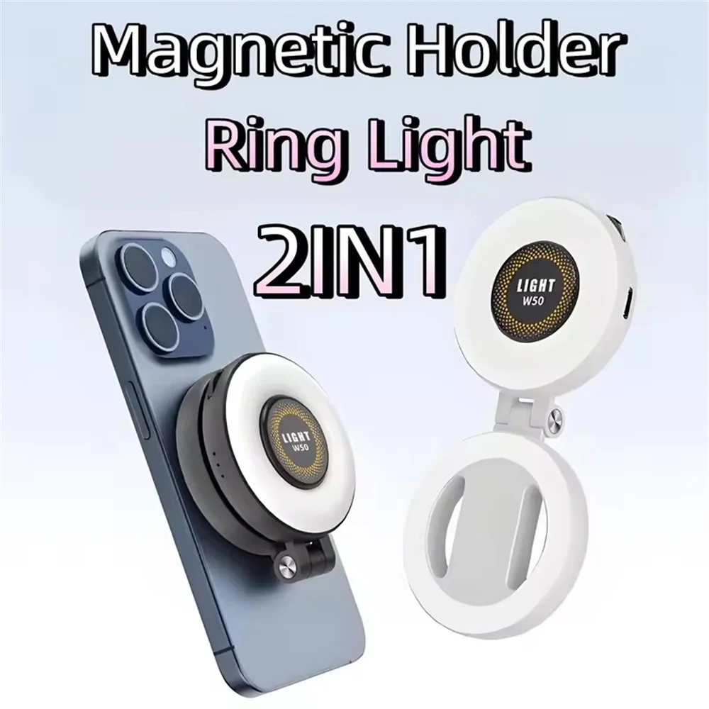 Roreta Compact Magnetic Selfie Ring Light with 3 Adjustable LED Modes