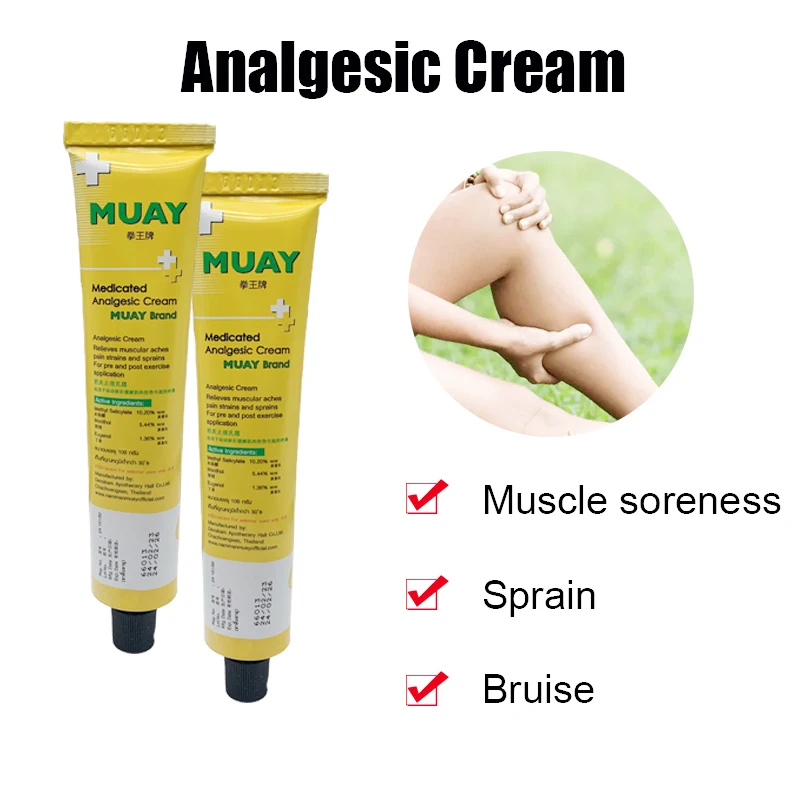 100g Thai Namman Muay Cream Analgesic Pain Relief Ointment Muscle Pain Relax Bruises Sprain Rheumatism Arthritis Medical Plaster