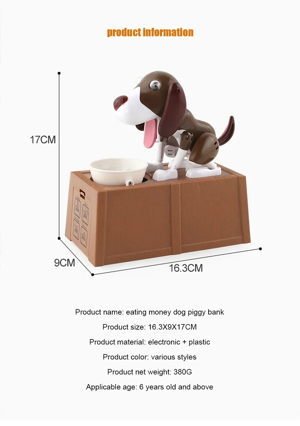 Cute Electronic Dog Robot Piggy Bank Automatic Coin Storage Box_voghion.com
