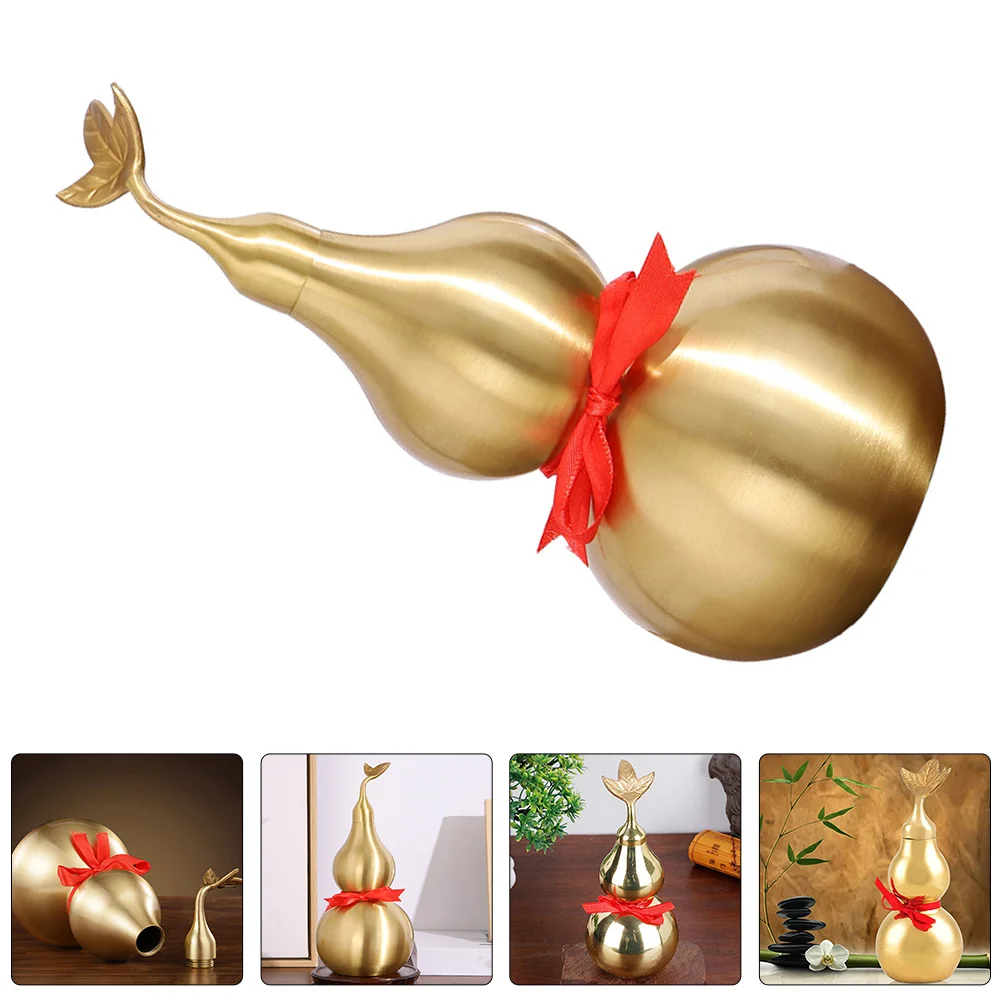 

Brass Feng Shui Gourd Ornaments Collectibles Peaceful Copper Statue Collectable Craft