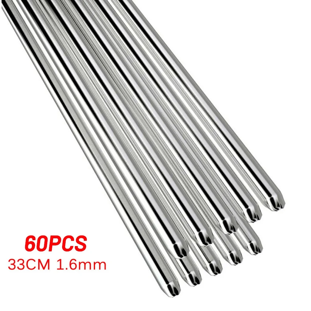 60pcs Low Temperature Easy Melt Aluminum Universal Welding Rod Cored Wire Rod Solder No Need Solder Powder Weld Bar