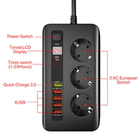 2500W Timer Socket Smart Power Strip Electrical Socket Extension With Switch Home Surge Protector EU Plug 3 AC Outlet 5 USB 2M - Image 3