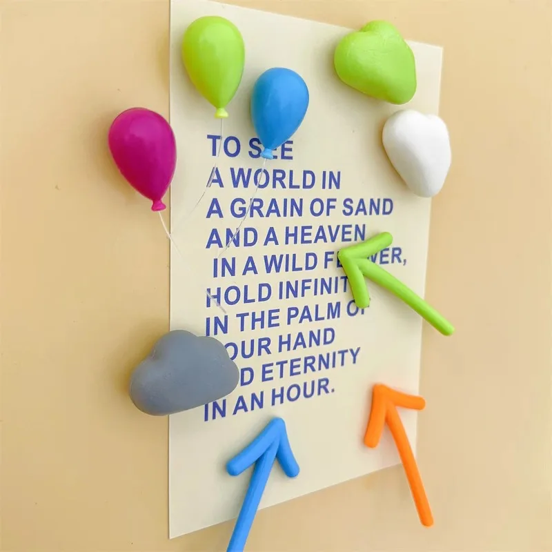 6pcs Personalized and Fun Arrow Balloon Refrigerator Magnets Cute Mark Creative Birthday Magnet Fridge Photo Message Decorative 3