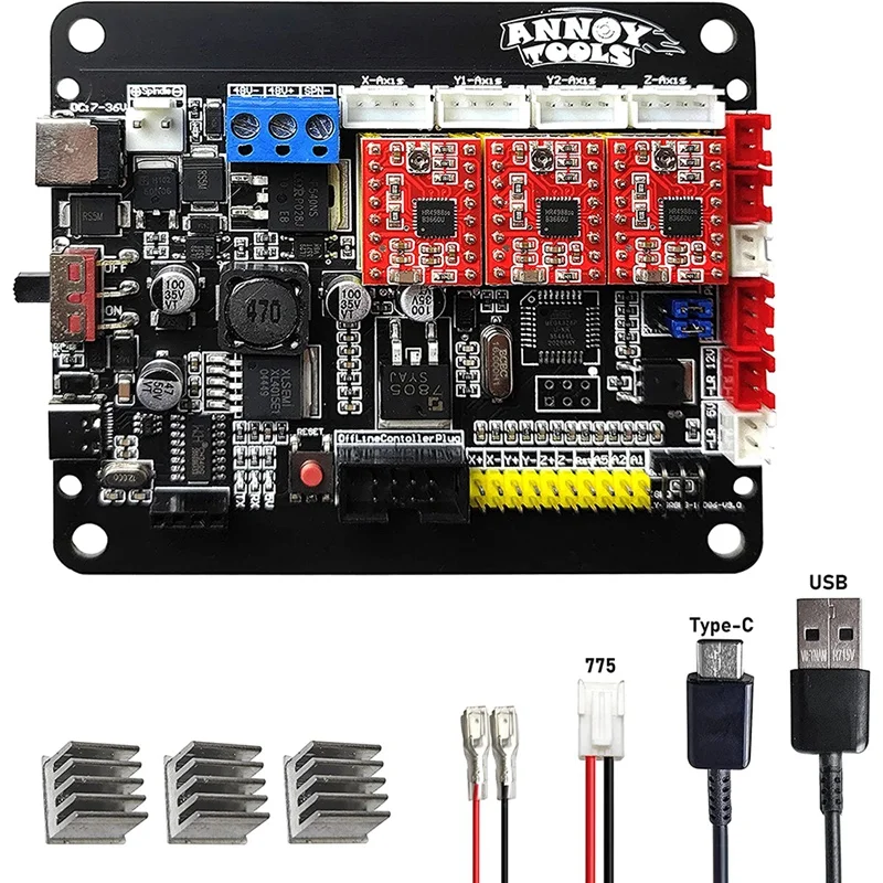 GRBL CNC Controller Control Board,3-Axis Stepper Motor Connect to 300W Spindle USB Driver Board for CNC and Engraving portable woodworking bench Woodworking Machinery