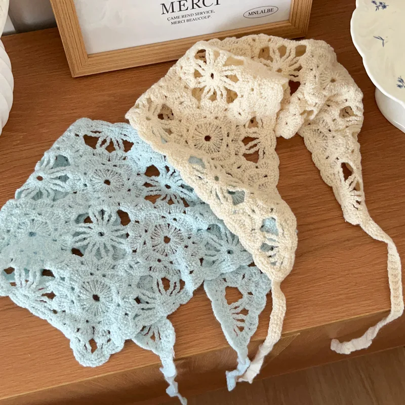 Fashion Knitted Headscarf Women French Pastoral Style