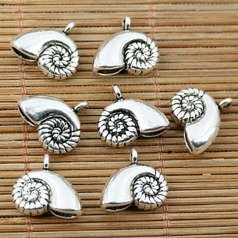 

10pcs 15*14mm Tibetan Silver Snail Shell Charms EF1801 Charms for Jewelry Making