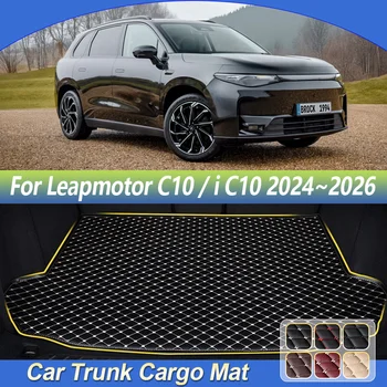 Tappetino in Pelle per Bagagliaio Auto per Leapmotor i C10 2024 2025 2026 Impermeabile Antisporcamento Cuscino Protettivo per Vano di Carico Accessori