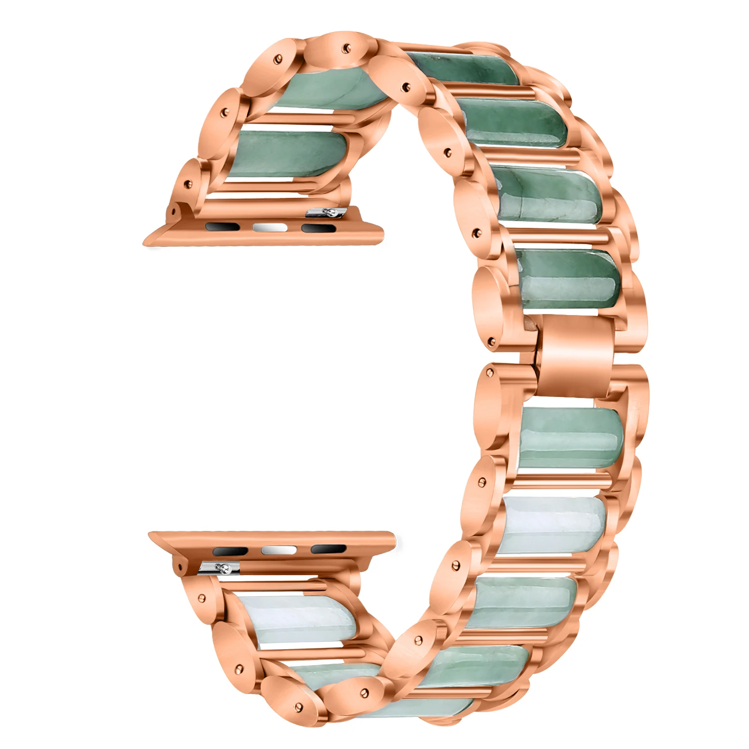 Jade jewelry Metal strap For Apple watch 8 7 45mm 41mm Luxury bracelet belt For iWatch Ultra 49mm Series 6 5 4 SE 44mm 42mm 40mm