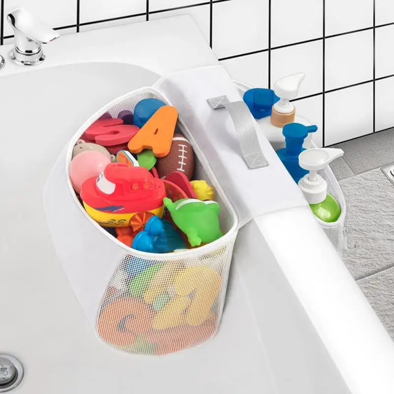 Bath Toy Organizer Toddler Bath Toys Storage Tub Holder Saddle Shape High Weight Capacity Toys Easy Access Organizer For