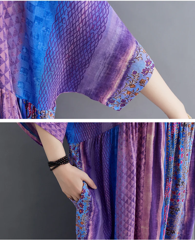Fashion Women Indian Dress Traditional Long Gown Kurties Saree India Pakistan Clothing Muslim Bohemian Casual Cotton Maxi Robe images - 6